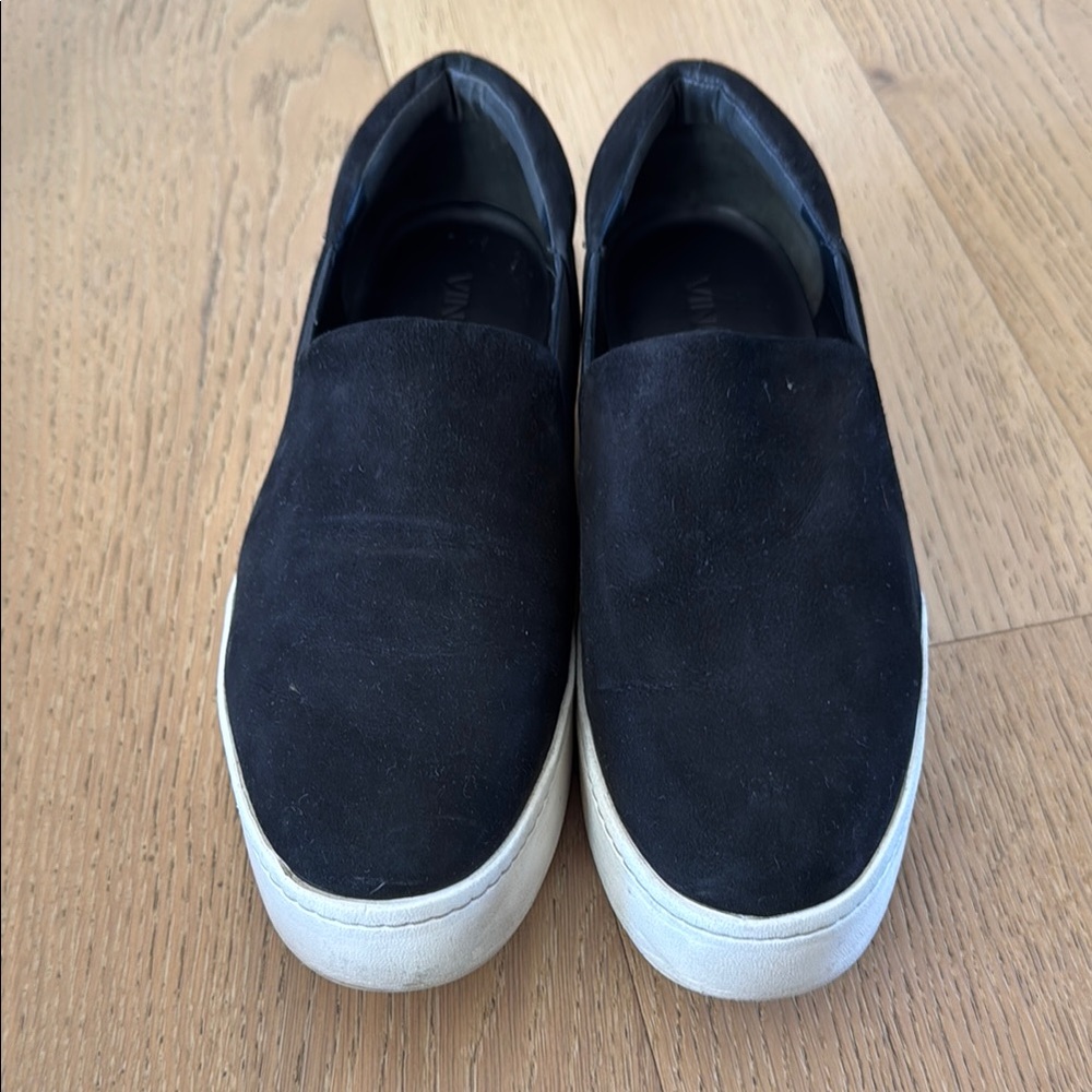 Vince Black and White Athletic Slip-On Shoes